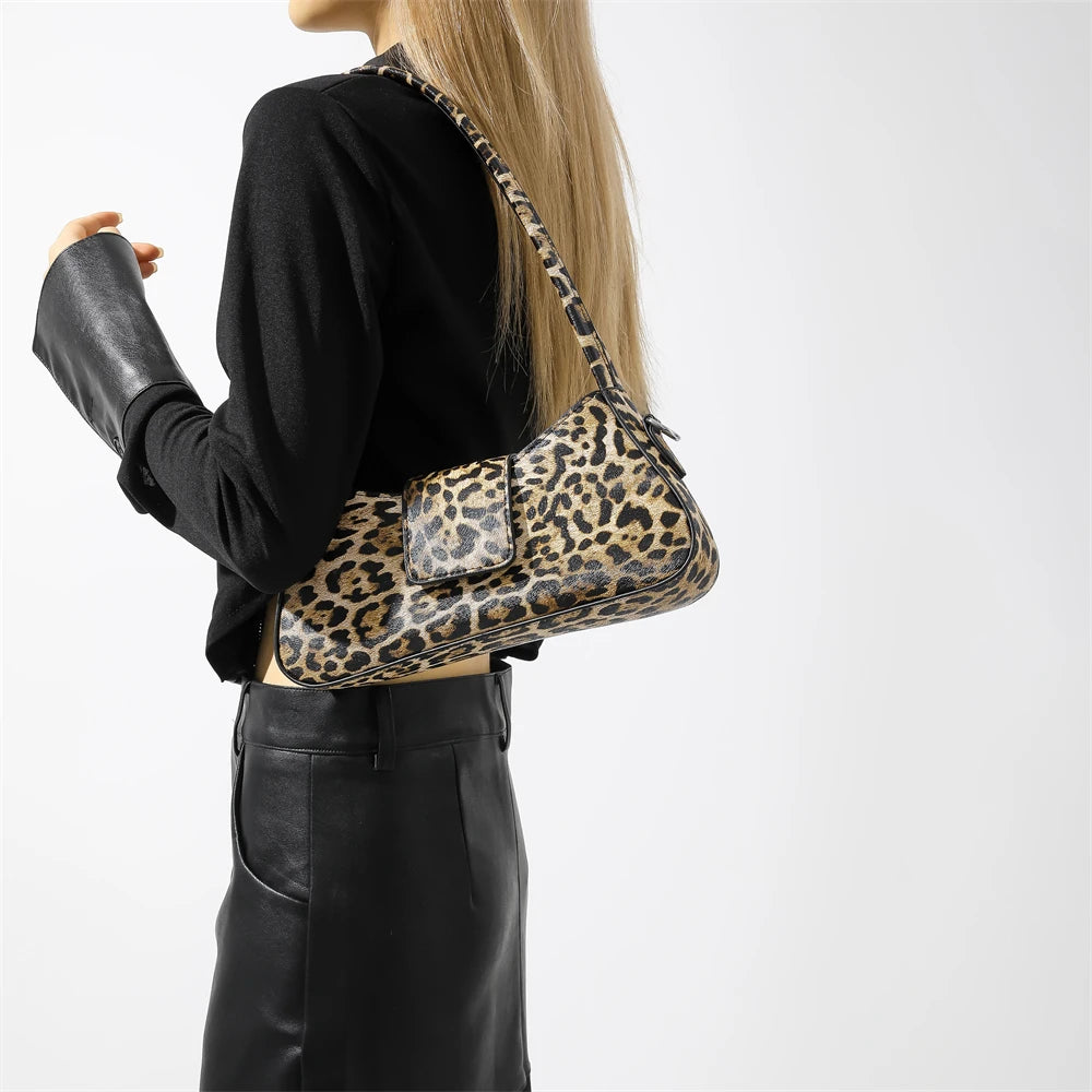 Futurecen  Leopard Prints Underarm Shoulder Bags For Women French Style Mini Crossbody Phone Bag 2024 Latest Luxury Designer Handbags