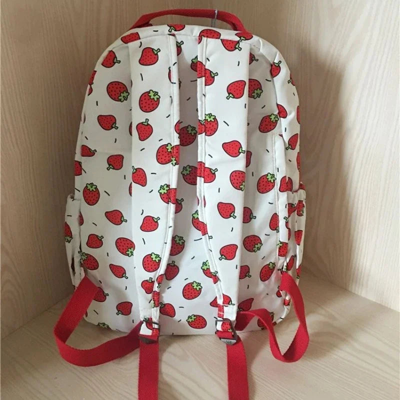 Futurecen High-capacity Women All Match Backpack Kawaii Cute Strawberry Print Students Schoolbags   Harajuku Sweet Chic Backpacks