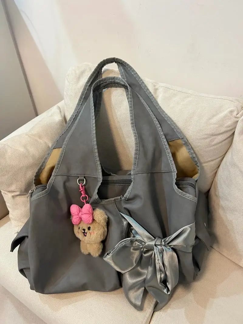 Futurecen  -  fancy bags Streetwear Casual Grunge All Match Women's Handbags Y2k Aesthetic Chic Bow Shoulder Bags Korean Ins Vintage Fashion Underarm Bag