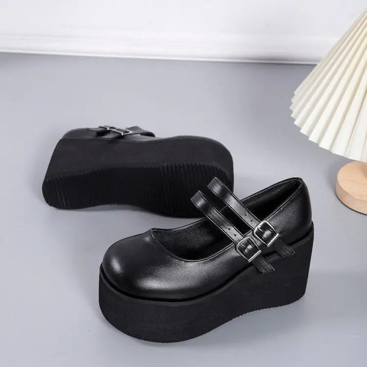 Futurecen Brand New Female Lolita Cute Mary Janes Pumps Platform Wedges High Heels women's Pumps Sweet Gothic Punk Shoes Woman