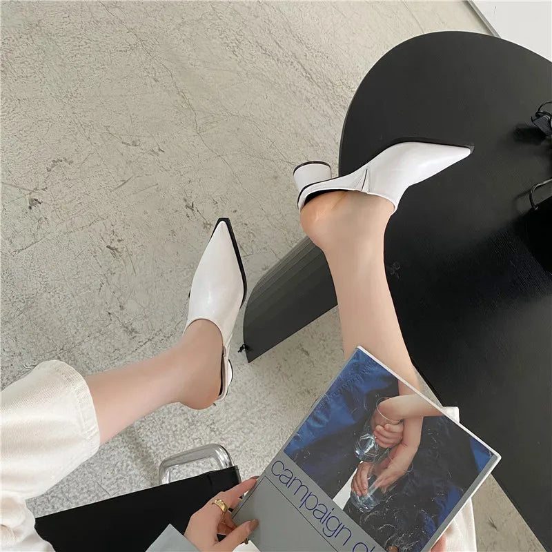 New Baotou Half Slippers Female Summer Wear Muller Shoes Sandals Woman Shoes High Heels Sexy Shoes for Women Sandals