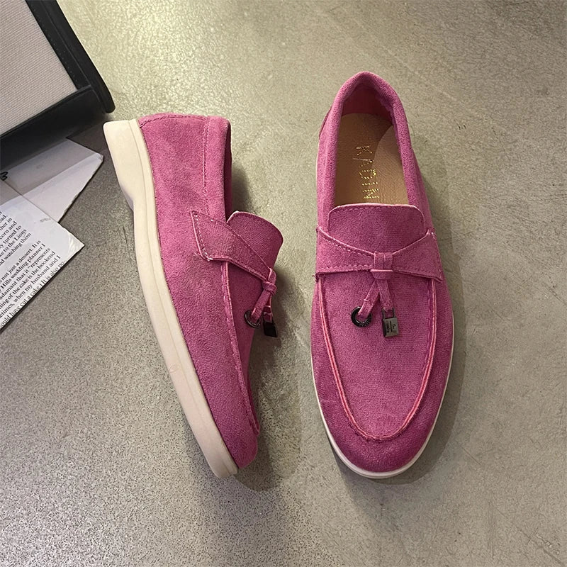 Futurecen Sport Women Flats Shoes New Trend Spring Autumn Platform Suede Loafers Shoes Casual Ladies Walking Non Slip Chaussure Femme