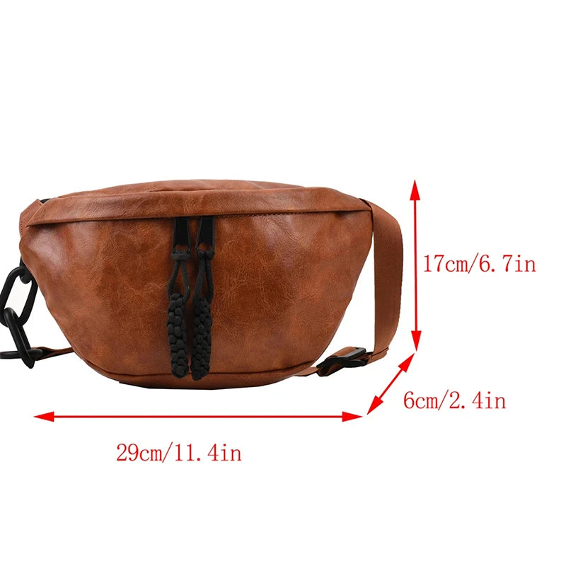 Futurecen  -  Fashion Soft Leather Waist Bag Ladies Fanny Pack High quality Shoulder Belt Purse Bags Fashion Designer Crossbody Chest Bags