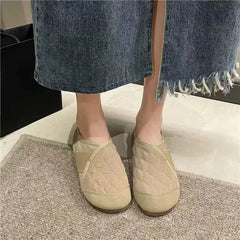 Futurecen  -  Grandma Shoes Casual Female Sneakers Soft Shallow Mouth Dress Flats Loafers Down Cloth Autumn Winter Women's Shoes