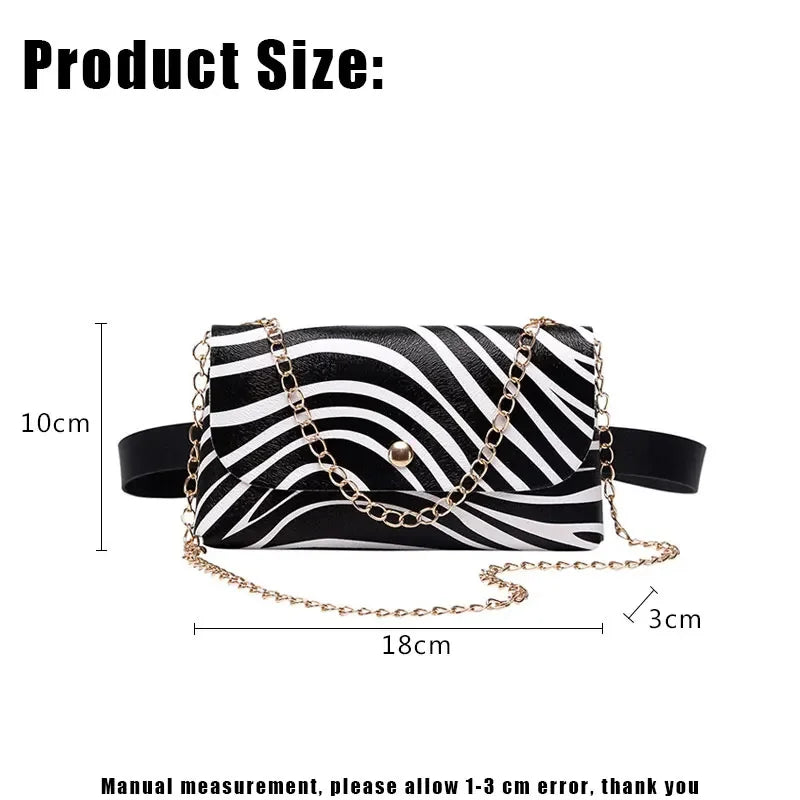 Futurecen  -  Fashion Women Shoulder Bags Waist Fanny Pack Belt Leopard Pattern Retro Mobile Phone Bag Handbag Lady PU Purse Wholesale