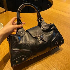 Futurecen  -  Y2K Gothic Star Girl Black Bag Women Vintage Handbag Fashion Shoulder Bag Large Capacity PU Crossbody Goth Purse Punk Tote Bags