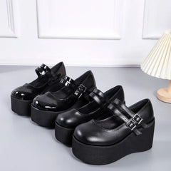 Futurecen Brand New Female Lolita Cute Mary Janes Pumps Platform Wedges High Heels women's Pumps Sweet Gothic Punk Shoes Woman