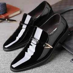 Futurecen  -  Men’s Dress Shoes Patent Leather Wedding Loafers Metal Decoration Casual  Loafer Oxford Formal Shoes for Successful Men's Shoes