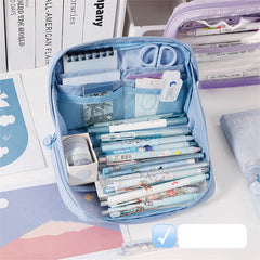 Futurecen Pencil Case Transparent Pencils Case Lapicera Estuche Escolar Multifunctional Stationery Pen Box Large Storage Bag School Supply