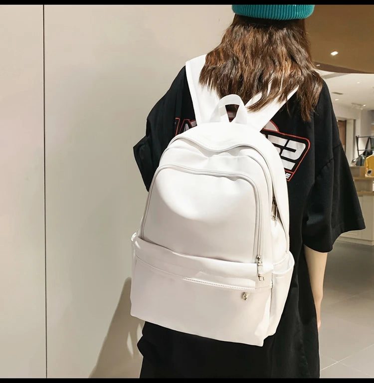 Futurecen  Woman Backpack New Leather Rucksack Women's Knapsack Travel Bagpacks School Bags for Teenage Girls Boys Mochila Back Pack