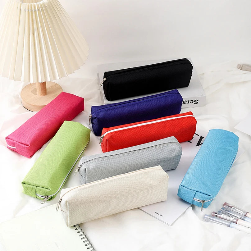 Futurecen  -  Simple Pencil Case School Supplies Pencil Cases Estuche Escolar Solid Color School Stationery Kalemlik Trousse Pencil Pouch