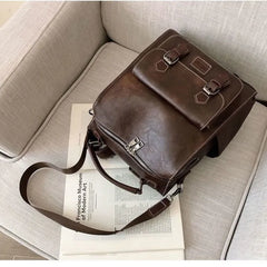 Futurecen  -  fancy bags Vintage Maillard Backpacks Women New Trend Large Capacity Students Casual Daily Bolsa Feminina College PU Bag Female