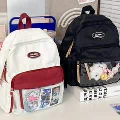 Futurecen  -  Bag Teenage Girls Display Backpacks New All Match Summer Simple Canvas School Bag Casual Cute Letters Rucksack Bolsas