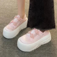 Futurecen  -  New Chinese Style Forged Face Fashionable Thick Soled Shoes for Female Height Increasing Shoes Platform Sports Shoes for Women