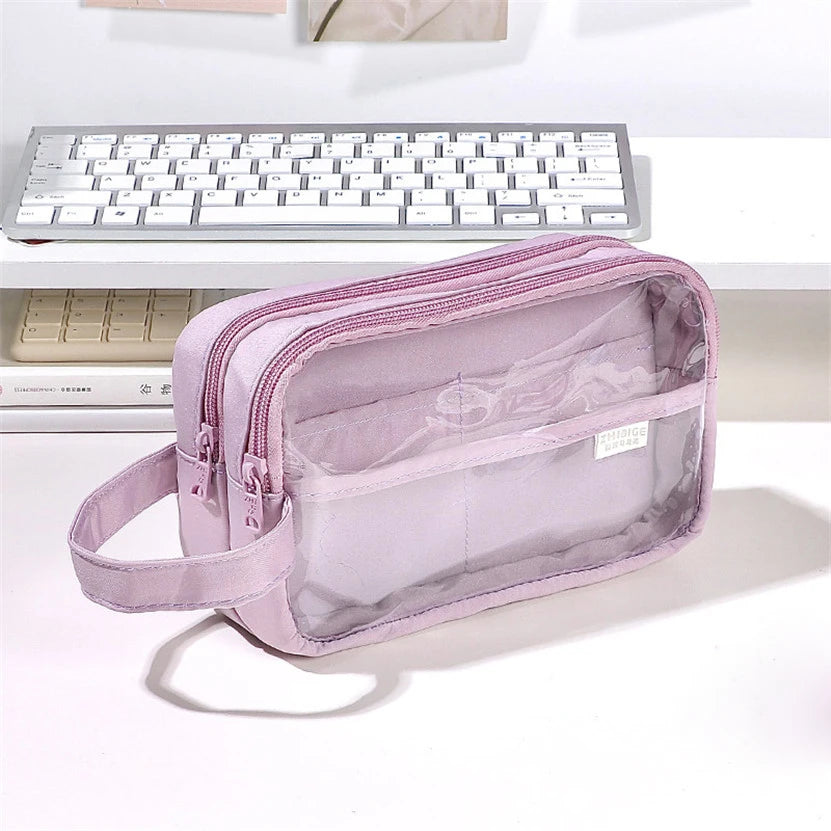 Futurecen Pencil Case Transparent Pencil Box Kawaii Stationery Pen Bag Estuche Piornik Astuccio Scuola Portable School Supplies Korean