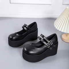 Futurecen Brand New Female Lolita Cute Mary Janes Pumps Platform Wedges High Heels women's Pumps Sweet Gothic Punk Shoes Woman