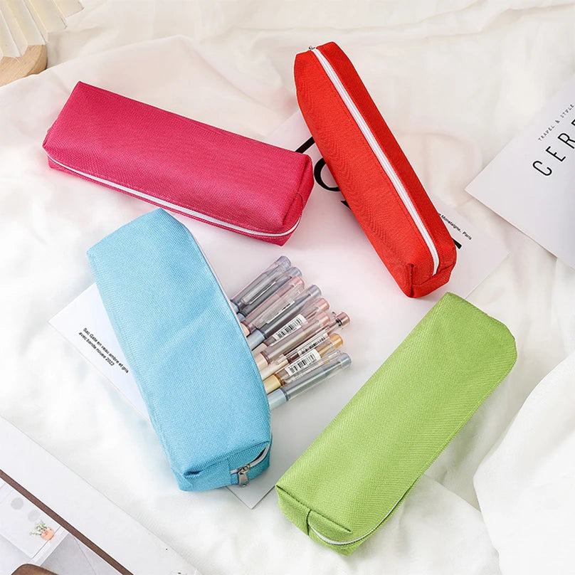 Futurecen  -  Simple Pencil Case School Supplies Pencil Cases Estuche Escolar Solid Color School Stationery Kalemlik Trousse Pencil Pouch