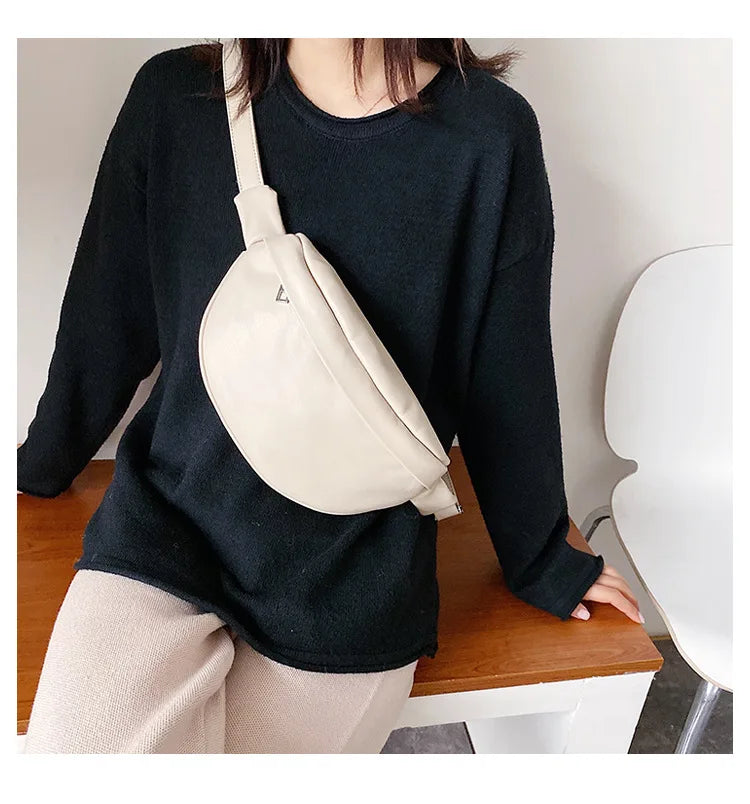 Futurecen Casual Waist Bag Women Chest Bag Shoulder Bags Female PU Leather Belt Bags Female  Fanny Pack