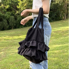 Futurecen Korean Sweet Y2k Aesthetic Women Handbags Fairy Solid Ruffles Pleated Underarm Bag Fashion Elegant Chic Shoulder Bags All Match