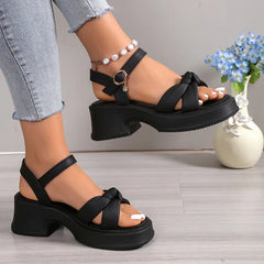 Futurecen  -  Summer Thick Bottom Sandals for Women Open Toe Chunky Platform Slippers Woman  High Wedge Heels Sandles Female