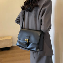 Futurecen  Retro Crossbody Bags For Women Flap Shape Messenger Bag Soft Leather Pure Color Shoulder Shopper Totes 2024 New In Handbag