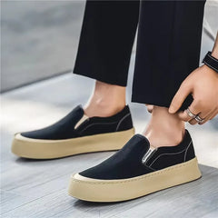 Futurecen  -  Men Shoes Summer Canvas Shoes Breathable Comfortable Outdoor Slip on Walking Sneakers Classic Loafers for Men