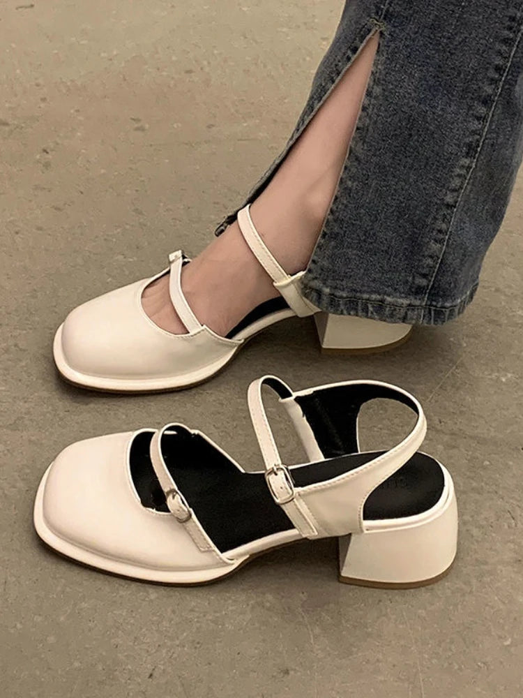 Non-slip Round Toe Sandals Shoes Ladies Casual 2024 Summer Hollow Beach Elegant Shoes Korean Fashion Party Shoes Woman Design