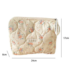 Futurecen  -  Women Cotton Makeup Bag  Simple Fashion Portable Travel Toiletry Large Capacity Multifunctional Cosmetics Storage Pouch Bags