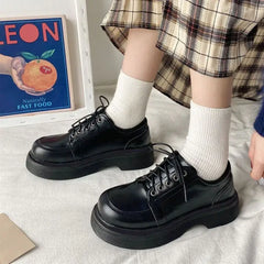 Futurecen Platform Oxfords Women's Shoes Women Heels Platforms Lolita Shoes School Uniform Shoes Student Girls Kawaii Round Toe Mary Janes