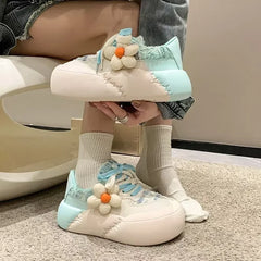 Futurecen  -  New Kawaii Fashion All-match Platform Shoes Sports Style Casual Round Toe Spring Summer Korean Version Sweet Cute Sneakers