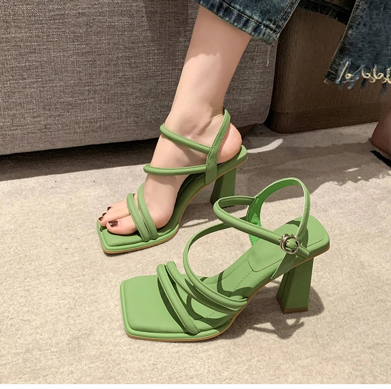 Futurecen Luxury Designer Summer Women Sandals Fashion Elegant Narrow Band Shoes Ladies Outdoor Party Dress High Heel Sandalias