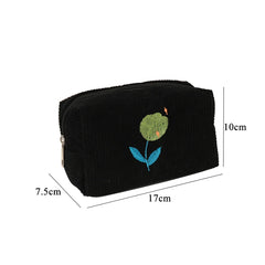 Futurecen  -  Flowers Pencil Case School Supplies Large Capacity Pencilcase Estuches Corduroy Trousse Scolaire Piornik Stationery Pencil Pouch