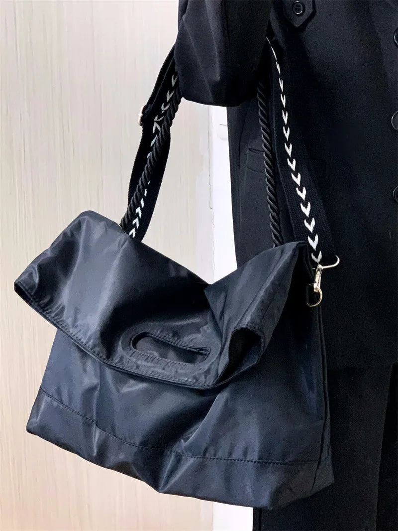 Futurecen  -  Nylon Women handbags large capacity Casual Wide Strap female shoulder bag big totes black travel lady crossbody bags bolsas