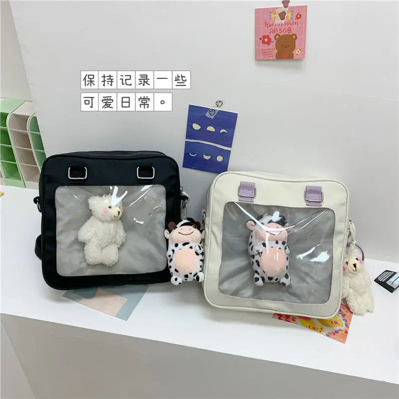 Futurecen  -  fancy bags Harajuku Summer Ita Bags Female Fashion Japanese Style Stduents Nylon See Through Women's Bag Trend Backpacks