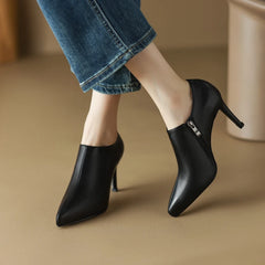 Futurecen Spring/Autumn Women Shoes Pointed Toe Thin Heel Ankle Boots Solid High Heels Sheep Suede Shoes for Women Sexy Heel Shoes