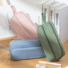 Futurecen Pencil Case Double Layer School Supplies Estuche Portable Pencilcase Pouch Cases Bags Japanese Stationery Trousse Scolaire Etui