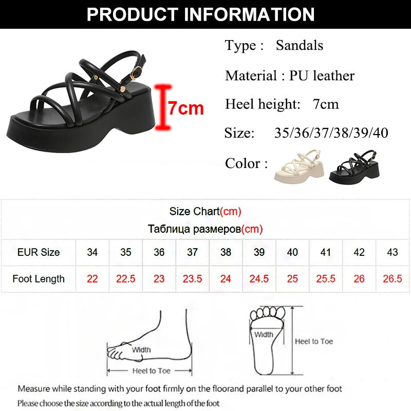 Futurecen Cross Strap Platform Sandals for Women Summer  Thick Bottom Gladiator Shoes Woman Casual Non-Slip Wedge Sandalias