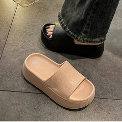 Futurecen Summers Chunky Women Slippers Fashion Elegant Open Toe Platform Flats Soft Sole Slides Ladies Casaul Outdoor Beach Sandalias