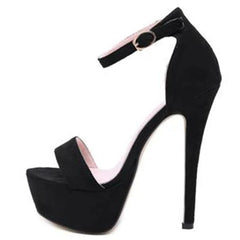 Sexy Gladiator Platform Buckle Strap Women Sandals Thin High Heels Club Party Shoes Summer Sandalias Black