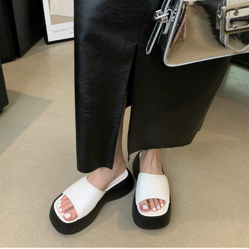 Futurecen Summer Increase Women Slippers Fashion Elegant Open Toe Increase Slides Shoes Ladies Casual Platform Flats Beach Sandal