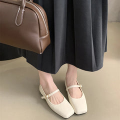 Futurecen Vintage Spring Women Mary Jane Shoes Fashion Ladies Casual Soft Sole Flats Women's Comfort Square Toe Grandma's Shoes