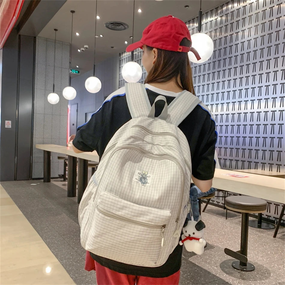 Futurecen Japanese Korean Schoolbag for Teenage Casual Nylon Girls Bagpack Women Large Capacity Backpack Travel Bag Preppy Style Bookbag