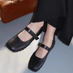 Futurecen Luxury Designer Women Mary Jane Shoes Fashion Shallow Buckle Ladies Shoes Soft Sole Flat Heel Walk Single Shoes