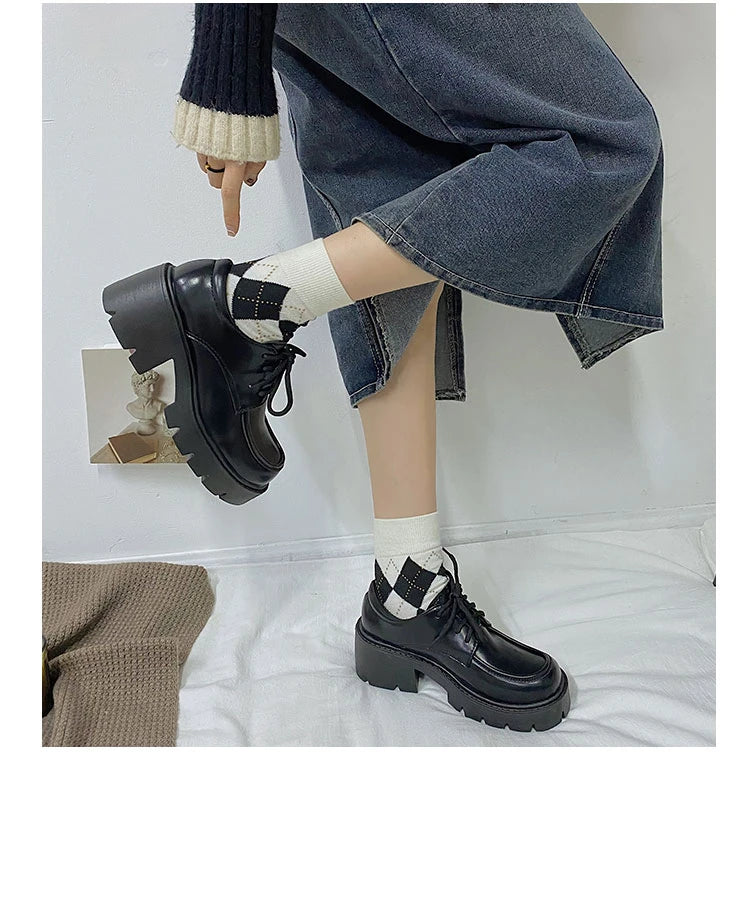 Futurecen Japanese School Uniform Jk Student Shoes Girls Women Kawaii Lolita Soft Sister Round Toe Platform low Heel shoes Mary Jane Shoes