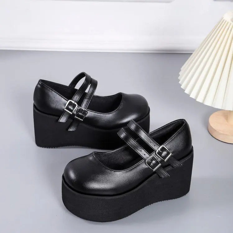 Futurecen Brand New Female Lolita Cute Mary Janes Pumps Platform Wedges High Heels women's Pumps Sweet Gothic Punk Shoes Woman