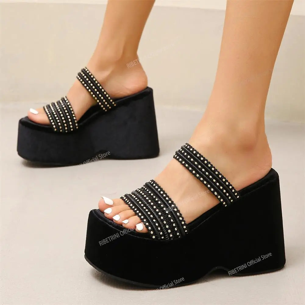 Futurecen Platform Wedges Chunky Sandals For Women Ankle Strap Goth Gothic Fashion Brand New Shoes Woman Summer Hot Sale Big Size