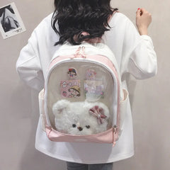 Futurecen  -  New Trendy Ita Backpacks Teenage Girls Transparent Canvas School Bag High-capacity Print Clear Rucksack  Bolsa Mujer