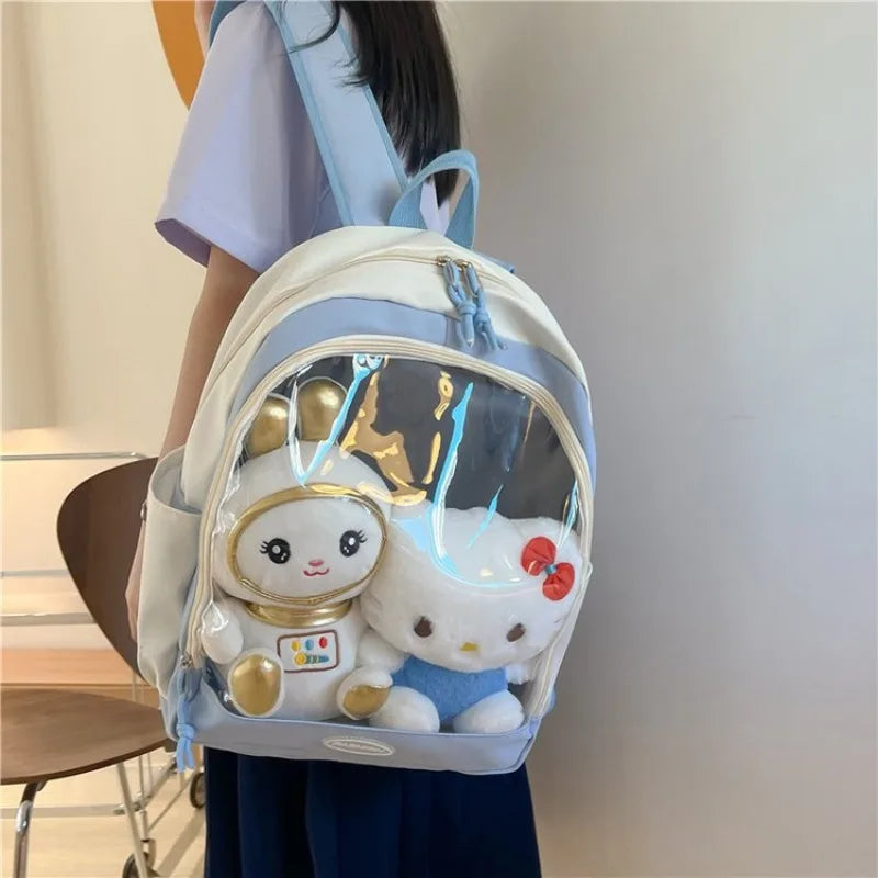 Futurecen  -  Harajuku Backpacks Women Transparent PVC Showcasing Dolls Sweet Girls Bags Large Capacity Students Commute Bolso Mujer