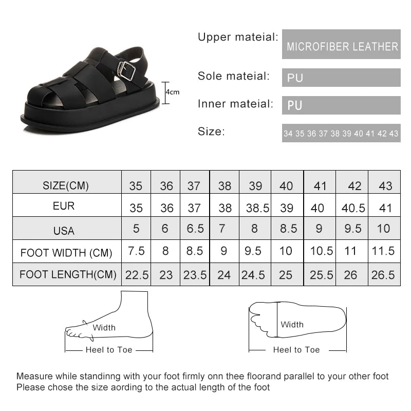 Futurecen Women's Sandals Closed toe 2024 Summer New Women Roman Sandals Leisure Thick Soled Fashion Woven Women's Shoes Sandals