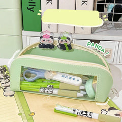 Futurecen  -  Pencil Case Transparent School Supplies Pencil Cases Estuches Escolares PU Leather Piornik Stationery Trousse Pencil Pouch